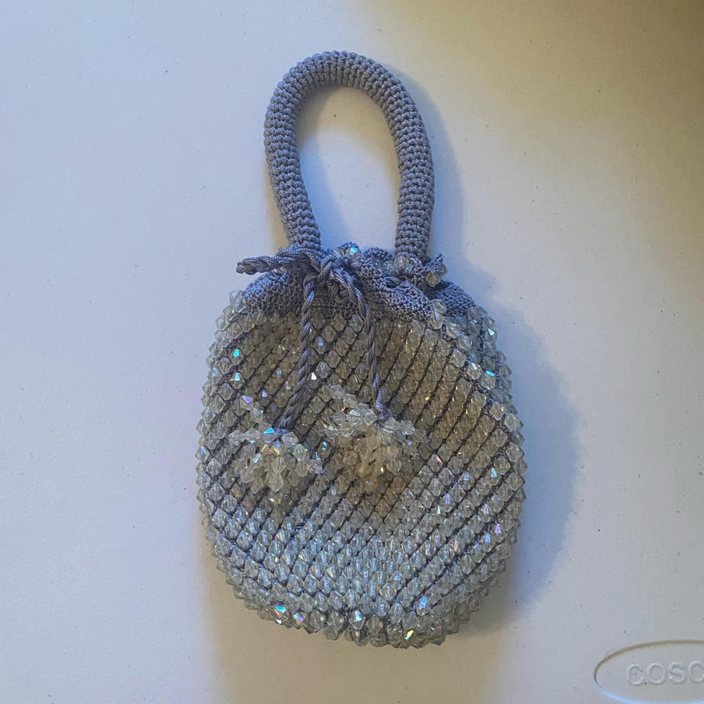 Silver beaded purse.